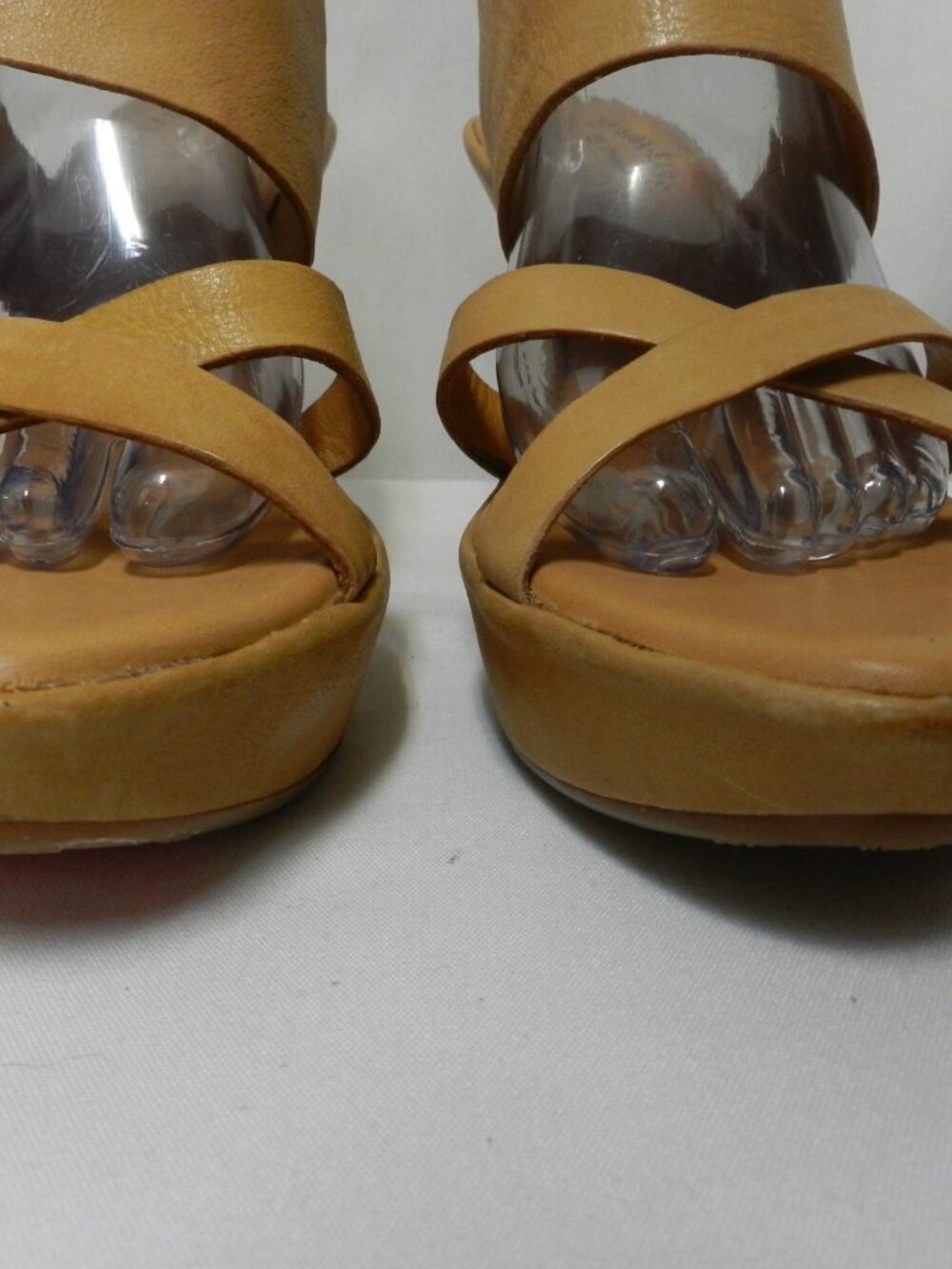 Kork Ease Leather back tie lace wedge platform heels sandals taupe Size Sz 10 - Picture 6 of 16